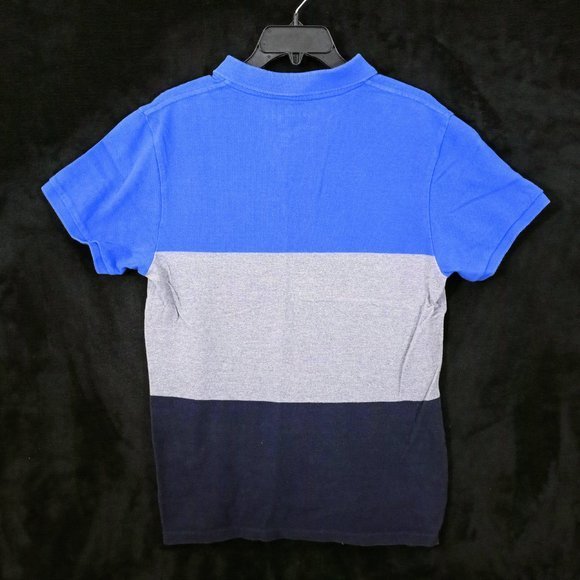 Old Navy The Classic Polo Shirt Size Medium Short Sleeve Blue‎ And Gray #1164 - Picture 4 of 4